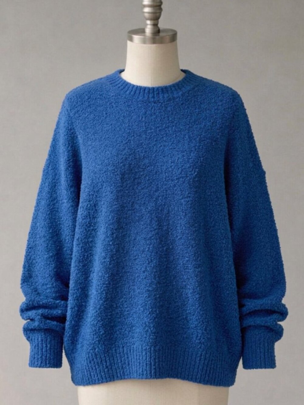 NWT | PrettyGarden Blue Fuzzy Chunky Oversized Crewneck Pullover Sweater | L